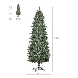 Lussuoso Albero di Natale Artificiale da 2,3 m Personalizzabile, Pino da 210 cm con Base, Bacche Decorative in PET, PVC, PE - Product Image 4