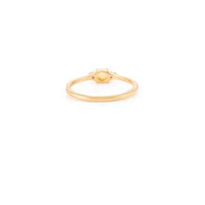 18K Solid Gold Opal Diamond Three Stone <b>Dainty</b> Engagement <b>Ring</b> - Product Image 6