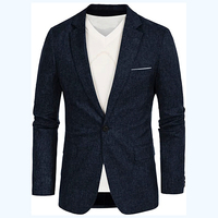 Veste de Costume Homme Col V Couleur Unie Simple Boutonnage Coupe Décontractée Tendance en Polyester/Coton – Remise sur Commande en Gros, Haute Qualité