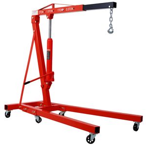 Sollevatore Elettrico Pieghevole in Acciaio Rosso da 2 Tonnellate con 6 Ruote in Ferro - Product Image 2