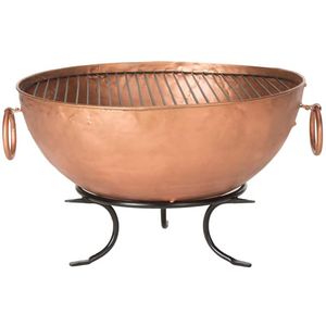 Brasero rustique en cuivre, bol d'extérieur, centre de table chauffant en métal de qualité supérieure, fait main, ornement de jardin et de terrasse pour des soirées résidentielles chaleureuses - Product Image 2