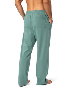 Pantalon cargo chino décontracté pour homme, extensible, respirant, en coton, coupe slim, multi-poches, taille élastique, fermeture à cordon, athleisure - Product Image 2