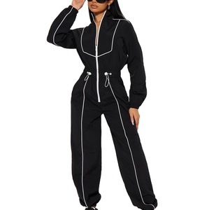 Survêtement de jogging coupe-vent pour femme, séchage rapide, fermeture éclair réfléchissante, polyester, survêtement coupe-vent personnalisé pour femme - Product Image 1