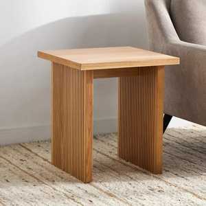 Minimalist Round Wooden Side Table Three Leg Design Smooth Finish Living Room Accent With Vase And Book - Product Image 5