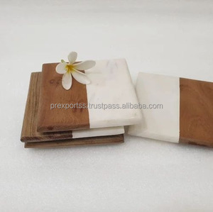 ที่รองแก้วทำจากไม้หินอ่อนทรงสี่เหลี่ยมสำหรับโฮมออฟฟิศหรืองานขึ้นบ้านใหม่เทศกาลคริสต์มาสแบบอินเดียสำหรับวางบนโต๊ะ - Product Image 1