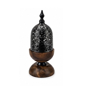 Brûleur d'encens en laiton avec couvercle perforé et base en bois, diffuseur aromatique pour toutes les saisons - Product Image 5
