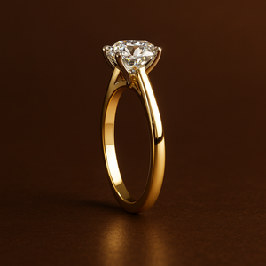 Classic Round Cut Lab Grown Diamond <b>Solitaire</b> <b>Ring</b> in 14K 18K Solid Gold | IGI Certified Genuine Diamond Engagement <b>Ring</b> Supply - Product Image 2