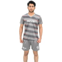 Blaze pakaian bertarung kustom Jersey sepak bola lengan pendek baju sepak bola bersirkulasi Set pakaian sepak bola tim Culb hitam Orange Jersey sepak bola