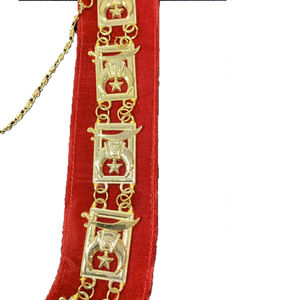 Collier d'officier de réglementation français de la franc-maçonnerie, broderie artisanale sur tissu, collier de cérémonie complet avec chaîne maçonnique - Product Image 3