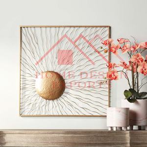 Accueil Hôtels et restaurants Art abstrait de mur de conception de fil métallique antique d'or accrochant pour le salon/décoratif - Product Image 2