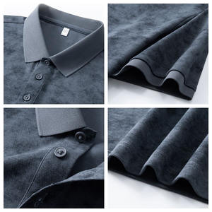 T-shirt de golf personnalisé à manches courtes pour homme, en coton tricoté extensible avec logo frontal, anti-humidité et séchage rapide - Product Image 2