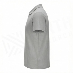 Polo pour homme avec logo personnalisé, respirant, en coton, fermeture éclair, manches courtes, décontracté, athlétique, golf, vêtements de sport d'extérieur, vêtements de sport - Product Image 3
