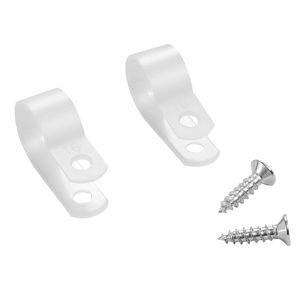 Attache-câble en forme de C 0,51 po, pince à fil, lot de 100, fixation en nylon avec vis - Product Image 1