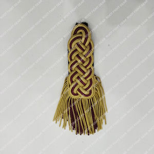 Epaulettes de hombro personalizadas de alta calidad con flecos en color dorado, accesorios para uniformes de banda de marcha. - Product Image 4