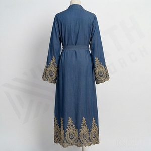 Abaya Modeste Grande Taille Respirante Broderie Ramadan Kaftan Vêtements Islamiques Femme Musulmane Taille Personnalisable Designer - Product Image 2