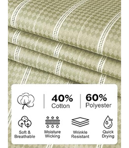 Chemise à manches courtes boutonnée avec des fines rayures verticales et un col camp style décontracté, tissu respirant pour un style et un confort optimaux - Product Image 3