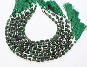 Perles d'émeraude naturelle facettées en forme de pépite, 6-8 mm, émeraude naturelle de forme irrégulière, perles de pierres précieuses, 10 pouces, pour la création de bijoux - Product Image 4