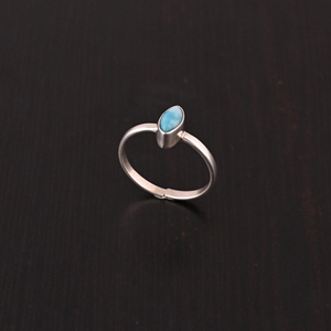 Natural Larimar Gemstone <b>Ring</b> | 925 Sterling <b>Silver</b> - Product Image 2
