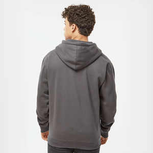 Men's Charcoal Grey Zip-Up <b>Hoodie</b> Cotton <b>Fleece</b> Solid Front Blank Custom Streetwear Kangaroo Pocket Casual <b>Oversized</b> <b>Hoodie</b> - Product Image 3
