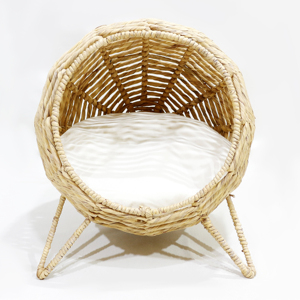 Lit pour chat rond tissé en forme de grotte avec coussin amovible, matériau en fibre respirante, lit pour animaux de compagnie d'intérieur, style minimaliste, utilisable toute l'année - Product Image 6