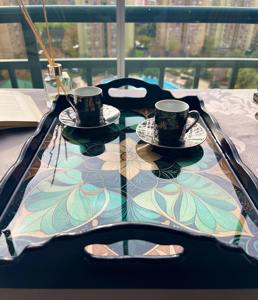 Plateau en bois imprimé élégant pour réception de mariage, idéal pour l'affichage de cadeaux et de cartes, plateau de service en gros - Product Image 6