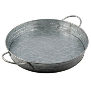 Bandeja de Servir Ovalada de Hierro Galvanizado Hecha a Mano de Calidad Premium con Bordes Festoneados y Asas Metálicas para Uso en el Hogar, Restaurantes y Bares - Product Image 2
