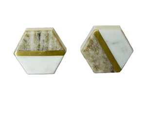 ลูกบิดประตูทำด้วยมือทำจากทองเหลืองและหินธรรมชาติที่ดึงตู้หินอ่อนและอาเกตแบบพรีเมี่ยมสำหรับลิ้นชักตู้เสื้อผ้าเป็นแรงบันดาลใจในการตกแต่งบ้าน - Product Image 1