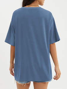 Camiseta de Poliéster Teñida Lisa de Alta Calidad Ecológica Hecha a Medida para Mujer, Tela Suave, Logotipo Personalizado, Ropa Casual Hecha en Pakistán - Product Image 6