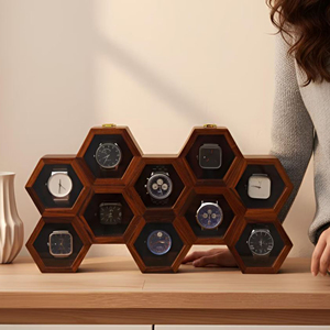 Caja Organizadora de Relojes de Madera para 6 Relojes, Caja Exhibidora de Relojes de Madera para 8 Relojes, Estuche de Almacenamiento para Colección de Relojes - Product Image 1