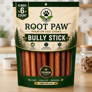 ROOT PAW บูลลี่สติ๊ก ขนมสุนัข ขนาด 6 นิ้ว 6 ชิ้น เนื้อวัวธรรมชาติพรีเมียม แคลอรีต่ำ ปราศจากธัญพืช บรรจุกล่อง สำหรับสุนัข - Product Image 4