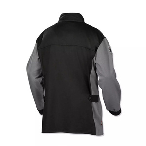 Veste de soudeur de qualité supérieure en coton FR et cuir de vachette, protection robuste du corps, résistante au feu et à la chaleur, vêtements de travail pour soudeurs - Product Image 2