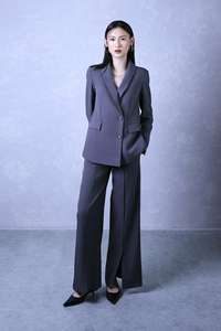 Pantalones de Pierna Ancha de Fabricante, Mezcla de Poliéster y Seda, Poliéster Spandex KQ20, Corte Regular, Estilo Vietnamita, Antiarrugas, Elegantes con Abertura - Product Image 5