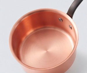 Copper Sauce <b>Pan</b> With Stainless Steel Lining And Black Silicone Handle For Induction Cooker Minimalist Design Heat Resistant - Product Image 2