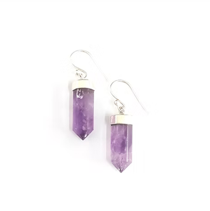 Joyería Fina, Pendientes de Plata de Ley 925 con Amatista Natural, Pendientes Elegantes con Gema Morada para Usar en Cualquier Ocasión - Product Image 3