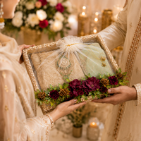 Élégant ensemble de plateaux Potli Sagun pour la mariée et le marié, emballage de trousseau, décoration de cadeau festif et présentation de cadeau de remerciement