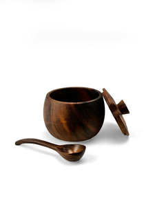 Ensemble de salières, poivrières et sucrières en bois naturel avec couvercle, design élégant et moderne, ustensiles de cuisine, vaisselle de table, salière - Product Image 4
