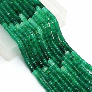 Natural Green Onyx Faceted Heishi Beads 6MM 7MM Strand Loose Gemstone Beads <b>String</b> For Jewelry Making Wholesale Price Bulk - Product Image 2