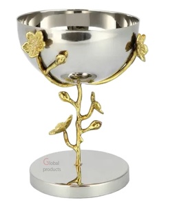 Brûleur Mubkhar et Bakhur en laiton doré dernier cri en acier inoxydable - Product Image 1