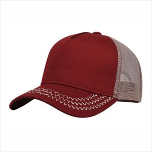 Gorras Trucker de 5 Paneles Personalizadas de Alta Calidad con Letras Bordadas, Diseño Sólido, Visera Curva de Algodón y Malla Trasera - Product Image 4