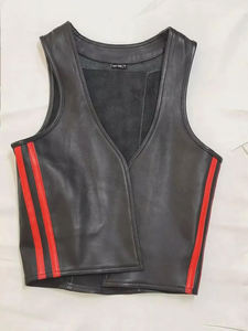 Gilet de moto en cuir sans manches coupe-vent grande taille pour homme, personnalisé, respirant, imperméable, séchage rapide, protection intégrée - Product Image 4