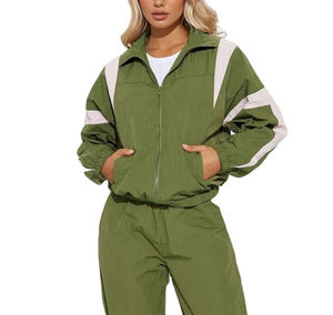Chaqueta Deportiva Cortavientos para Mujer, Ligera, Transpirable, Estampada, de Poliéster/Nailon, de Secado Rápido, con Cierre y Logotipo Personalizado - Product Image 4