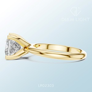 Bague de fiançailles et de mariage solitaire de luxe, couleur F+, certifiée IGI, diamant synthétique cultivé en laboratoire, or, sur mesure - Product Image 4