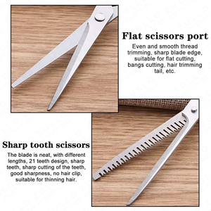 Professional High Carbon Steel <b>Barber</b> Scissors <b>Set</b> 2PCS Coated Hair Cutting Shears Wholesale Price - Product Image 5