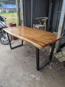 Table à manger pliable en bois d'orme recyclé vieilli, style traditionnel, 12 places, plateau épais, imperméable et écologique - Product Image 5