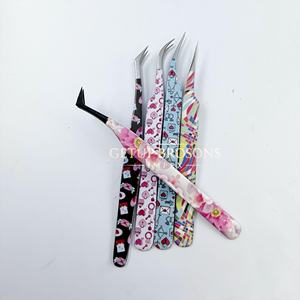 Extensiones de Pestañas de Volumen de 90 Grados con Aislamiento Antimagnético y Antiestático, Punta Plateada de 10mm con Revestimiento de Papel, Acero Inoxidable - Product Image 2