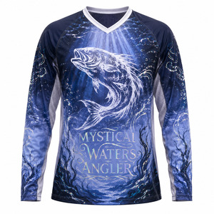 Camiseta de Pesca Personalizada para Hombre, Manga Larga, Secado Rápido, Protección Solar UPF, Malla de Poliéster, Sublimación, para Pesca al Aire Libre - Product Image 6
