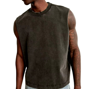 Camiseta sin mangas para hombre, estilo boxy, de secado rápido, de algodón acanalado, con logo personalizado, para deporte y gimnasio - Product Image 4