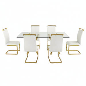 Ensemble de table à manger en métal durable et écologique avec un design moderne pour appartement, école, hôtel - Product Image 1