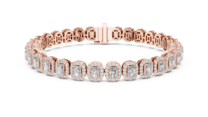 Round Cut Diamond Channel Set <b>Bangle</b> <b>Bracelet</b> in 14K White Gold, Hinged Diamond <b>Bangle</b>, Stackable Lab Grown Diamond Eternity Bra - Product Image 2