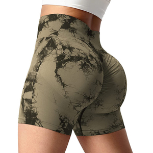 Tie Dye Seamless <b>Shorts</b> for Women High Waist Yoga <b>Shorts</b> Scrunch Butt Lifting Elastic <b>Tights</b> Wide Waistband Sports <b>Shorts</b> - Product Image 2